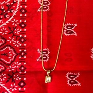 Fashion Jewelry Necklace, Gold Tone w/clear gem, 16” With 2” extender